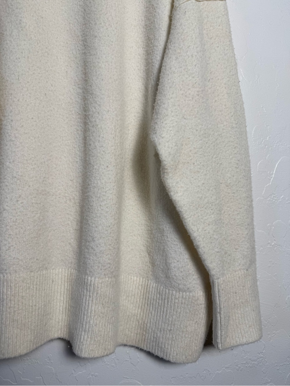 Aerie Cream Cozy Oversized Crew Neck Knit Sweater Size XL Slouchy Drop Shoulder - Picture 4 of 10